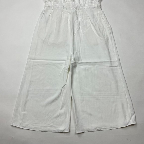 Eileen Fisher Crepe Wide-Leg Jumpsuit Crop V-neck Lightweight Tencel Women XXS - Picture 9 of 12